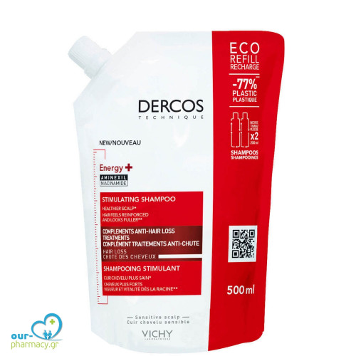 Vichy Dercos Energy Anti-Hair Loss Σαμπουάν κατά της Τριχόπτωσης για Όλους τους Τύπους Μαλλιών 500ml 