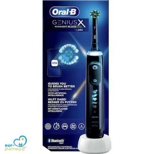Oral-B Genius X Ηλεκτρική Οδοντόβουρτσα με Χρονομετρητή και Αισθητήρα Πίεσης Black Midnight 