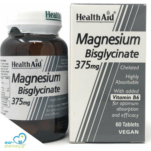 Health Aid Magnesium Bisglycinate 375mg 60 ταμπλέτες 