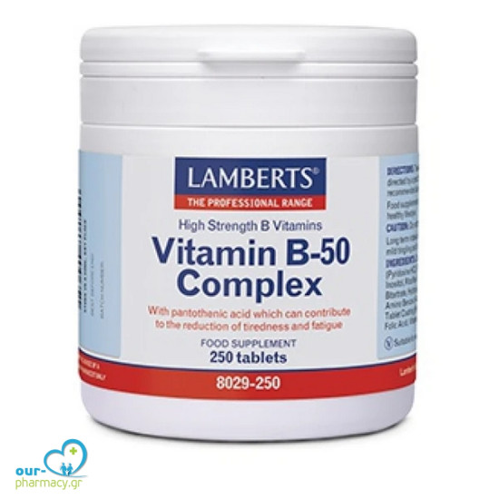 Lamberts Vitamin B-50 Complex 250tabs -  5055148400651 - Βιταμίνες - Μέταλλα - Ιχνοστοιχεία