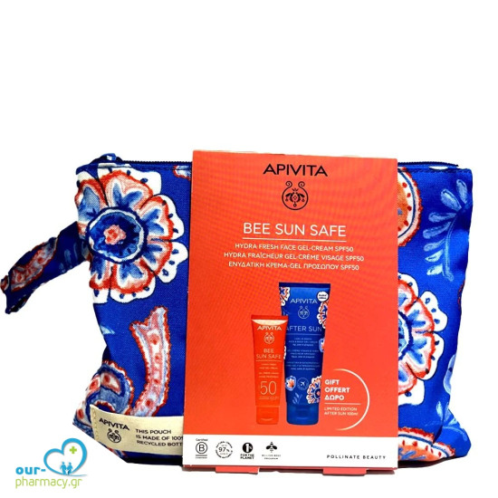 Apivita Promo Bee Sun Safe Hydra Fresh Αντηλιακή Ενυδατική Κρέμα-Gel Προσώπου Spf50, 50ml & After Sun Δροσιστική & Καταπραϋντική Κρέμα-Gel για Πρόσωπο & Σώμα, 100ml -  5201279099466 - Αντιηλιακά Προσώπου