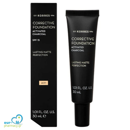 Korres Activated Charcoal Corrective Mousse Make Up SPF15 ACF1 30ml 