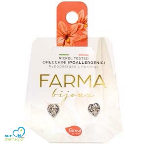 Farma Bijoux Υποαλλεργικά Σκουλαρίκια Κρύσταλλα Καρδιές 5mm, 1 ζευγάρι