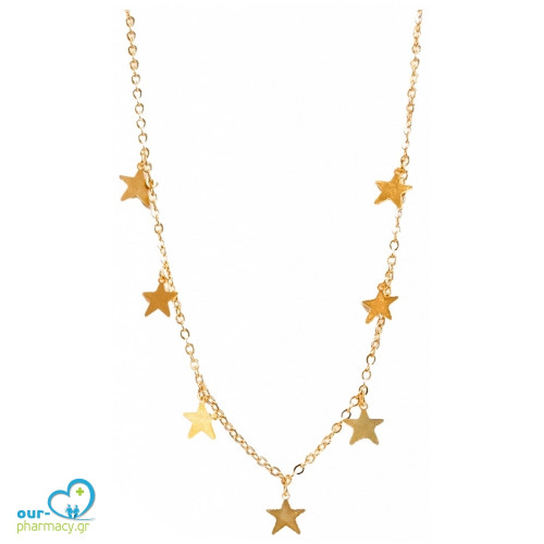 FARMA BIJOUX GOLD PLATED NECKLACE WITH 7 STARS L36/42CM