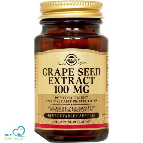 Solgar Grape Seed Extract Phytonutrient Antioxidant Protection 30 φυτικές κάψουλες