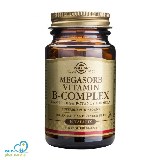 Solgar Megasorb Vitamin B-Complex 50 ταμπλέτες -  033984017504 - Ανοσοποιητικό