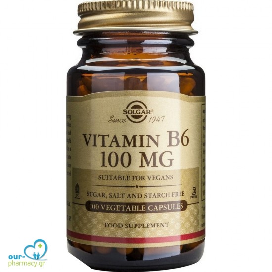 Solgar Vitamin B6 100mg 100 φυτικές κάψουλες -  033984031104 - Ανοσοποιητικό