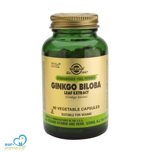 Solgar Ginkgo Biloba Leaf Extract Συμπλήρωμα Διατροφής για Τόνωση & Ενίσχυση Μνήμης - Ιδανικό για Περιπτώσεις Γεροντικής Άνοιας, 60veg.caps
