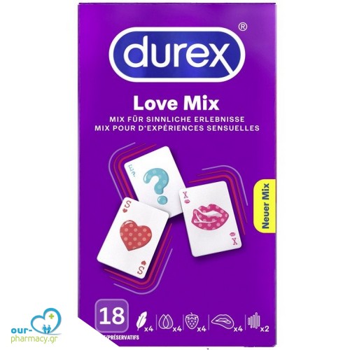 Durex Love Mix Collection Προφυλακτικά, 18τεμ