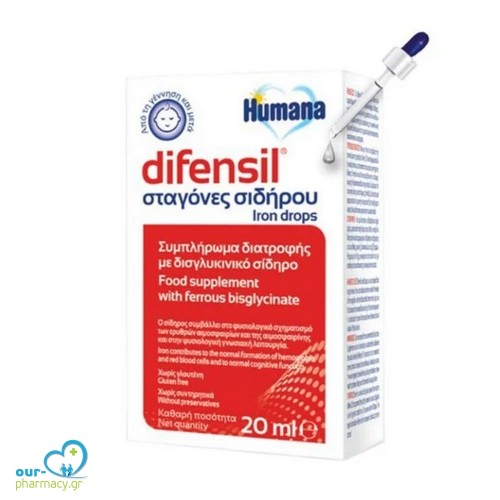 Humana Defensil 0m+, Συμπλήρωμα Διατροφής Σε Σταγόνες Σιδήρου 20ml.
