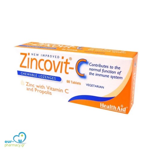Health Aid Zincovit C, 60chew.tabs