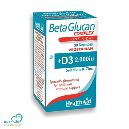 Health Aid BetaGlucan Complex Συμπλήρωμα Διατροφής για Ενίσχυση του Ανοσοποιητικού, 30veg. caps -  5019781010554 - Αλλεργίες