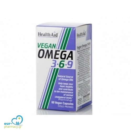 Health Aid VEGAN Omega 3 6 9, 60 vcaps