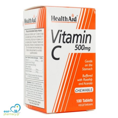 Health Aid Vitamin C 500mg, 100chew.tabs