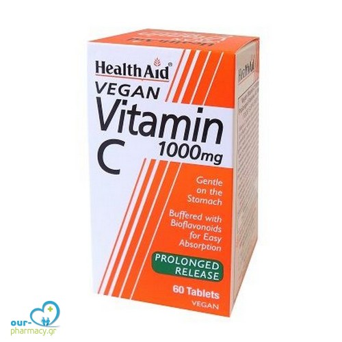 Health Aid Vegan Vitamin C 1000mg, 60 tabs