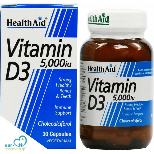 Health Aid Vitamin D3 5000iu 30 φυτικές κάψουλες