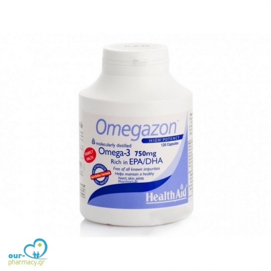 Health Aid Omegazon 750mg Ω3 Πολυακόρεστα Λιπαρά Οξέα (EPA & DHA), 120caps -  5019781012442 - Ω3 - Υγεία Καρδιάς - Διαβήτης