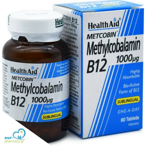 Health Aid Methylcobalamin Metcobin B12 1000mg 60 ταμπλέτες 