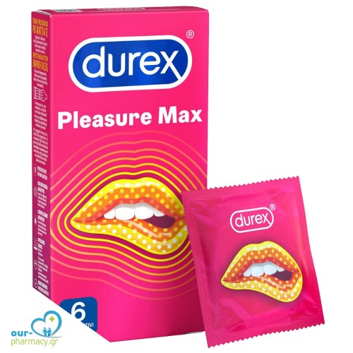 Durex Pleasuremax Προφυλακτικά με Ανάγλυφες Κουκίδες & Ραβδώσεις, 6τεμ