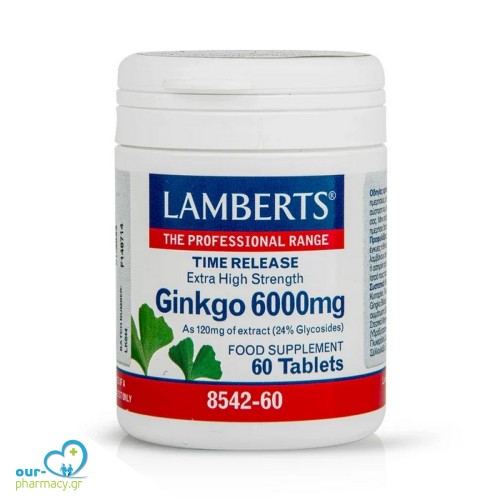  Lamberts Ginkgo Biloba Extract 6000mg 60Tabs 