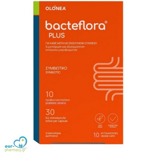 Olonea BacteFlora Plus με Προβιοτικά και Πρεβιοτικά για Κάθε Ημέρα με Ενισχυμένη Σύνθεση 10 φυτικές κάψουλες