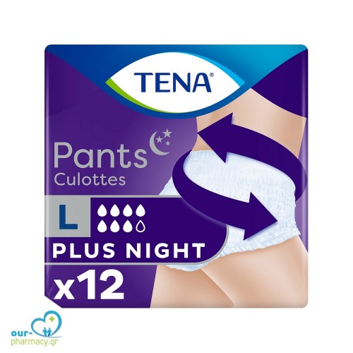 Tena Pants Plus Night Large Προστατευτικά Εσώρουχα Ακράτειας Νυκτός, 12τεμ