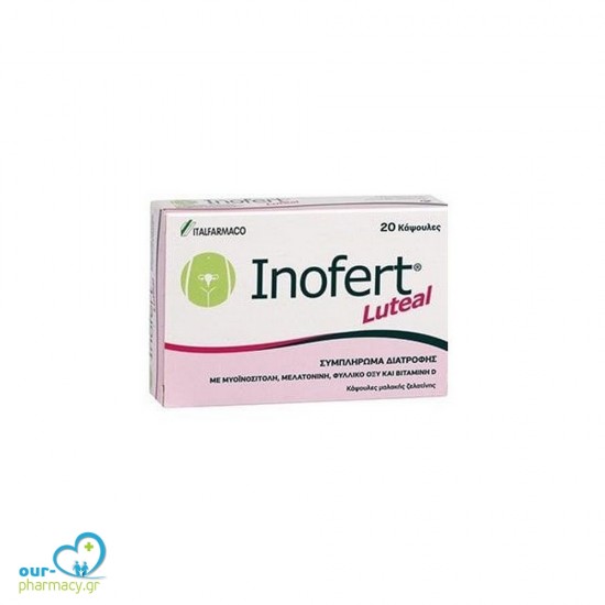 Inofert Luteal Συμπλήρωμα Διατροφής για Γυναίκες που Επιθυμούν Εγκυμοσύνη, 20caps -  5214001561971 - Εγκυμοσύνη - Εμμηνόπαυση - Γονιμότητα