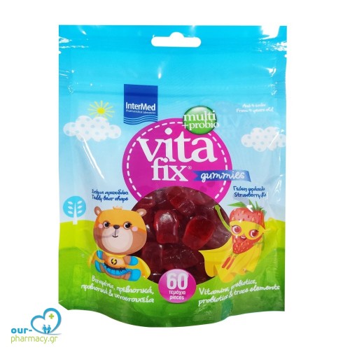 Intermed Vitafix Multi & Probio Gummies 60τεμ (Παιδικά Ζελεδάκια σε Σακουλάκι με Βιταμίνες, Πρεβιοτικά & Προβιοτικά για Παιδιά 4 Ετών+)
