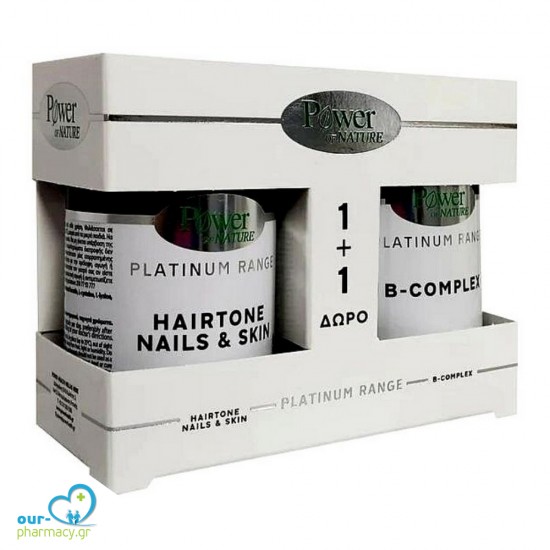 Power of Nature Πακέτο Προσφοράς Platinum Range Hairtone, Nails & Skin 30caps & Δώρο B-Vit 12 1000μg 20tabs -  5200321012644 - Βιταμίνες - Μέταλλα - Ιχνοστοιχεία