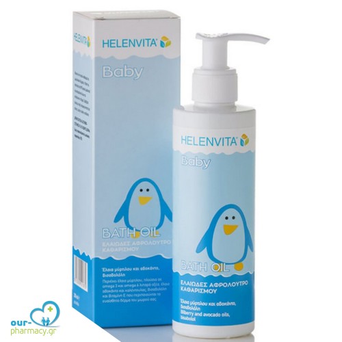 Helenvita Baby Bath Oil Cleanser Βρεφικό Καθαριστικό Ελαιώδες Αφρόλουτρο, 200ml