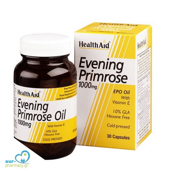 Health Aid Evening Primrose 1000mg, 30 κάψουλες -  5019781013203 - Εγκυμοσύνη - Εμμηνόπαυση - Γονιμότητα
