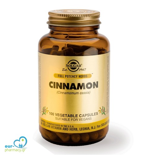 Solgar Cinnamon 500mg Συμπλήρωμα Διατροφής Κανέλλας για Βελτίωση της Πέψης των Τροφών - Ιδανικό για Διαβητικούς για την Καλύτερη Αξιοποίηση της Ινσουλίνης, 100veg.caps