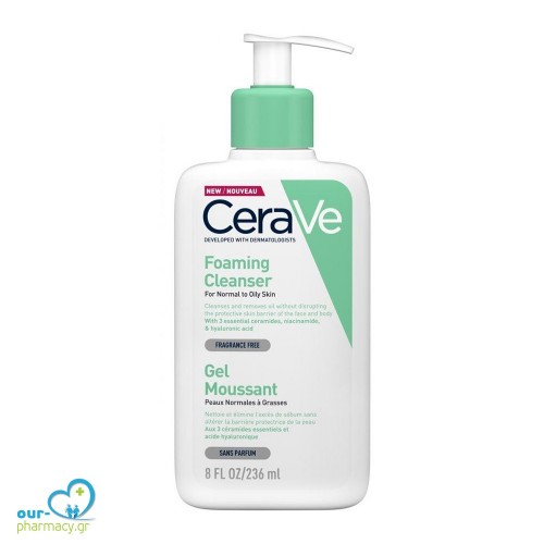 Cerave Foaming Cleanser Gel Καθαρισμού για Κανονικές έως Λιπαρές Επιδερμίδες, 236ml