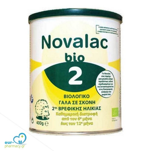 Novalac Bio 2 Βιολογικό Γάλα σε Σκόνη 2ης Βρεφικής Ηλικίας από τον 6ο ως 12ο μήνα, 400g