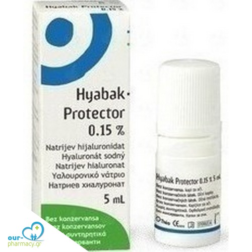 HYABAK PROTECTOR 0,15% Eye drops Υαλουρονικού Νατρίου 5ml