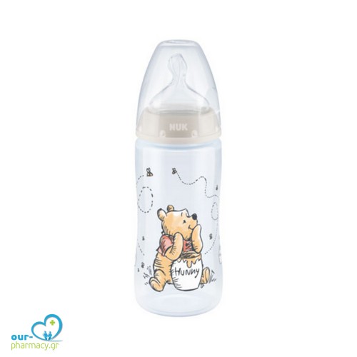 Nuk First Choice Bottle with Temperature Control (10741035) Winnie the Pooh Πλαστικό Μπιμπερό με Θηλή Σιλικόνης και Δείκτη Ελέγχου Θερμοκρασίας 0-6 Μηνών, 300ml