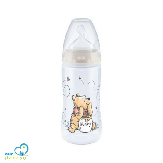 Nuk First Choice Bottle with Temperature Control (10741035) Winnie the Pooh Πλαστικό Μπιμπερό με Θηλή Σιλικόνης και Δείκτη Ελέγχου Θερμοκρασίας 0-6 Μηνών, 300ml -  4008600387619 - Μπιμπερό