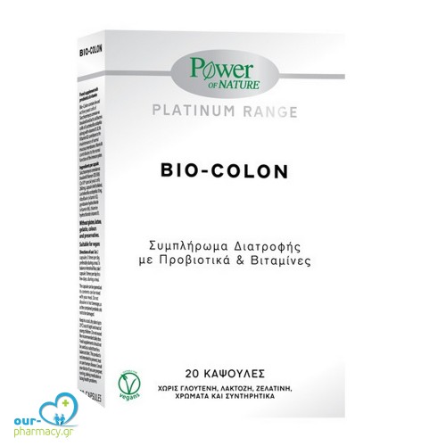 Power Of Nature Platinum Συμπλήρωμα Διατροφής Bio-Colon, 20caps