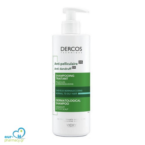 Vichy Dercos Anti-Dandruff DS Shampoo for Normal to Oily Hair, Αντιπυτιριδικό σαμπουάν για Κανονικά-Λιπαρά Μαλλιά, 390ml
