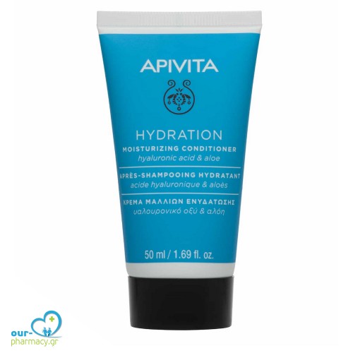 Apivita Hydration Moisturizing Conditioner with Hyaluronic Acid & Aloe Mini Κρέμα Μαλλιών Ενυδάτωσης με Υαλουρονικό Οξύ & Αλόη, 50ml