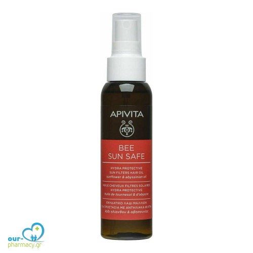Apivita Bee Sun Safe Hydra Protective Hair Oil Ενυδατικό Λάδι Για Τα Μαλλιά Με Αντηλιακά Φίλτρα Ηλίανθου και Αβησσυνίας, 100ml