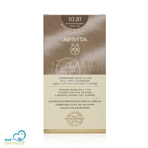Apivita -20% My Color Elixir Promo Μόνιμη Βαφή Μαλλιών No 10.81 Κατάξανθο Περλέ Σαντρέ, 1τεμ