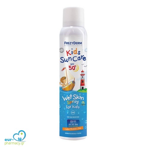 Frezyderm Kids Sun Care Wet Skin Spray SPF50+ Παιδικό Αντιηλιακό Spray που Ψεκάζεται Απευθείας σε Βρεγμένο Δέρμα, 200ml