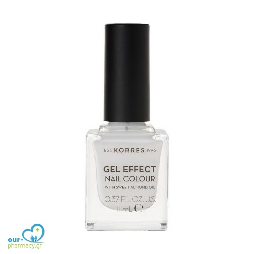 Korres Gel Effect Nail Colour No.1 Blanc White Βερνίκι Νυχιών, 11ml