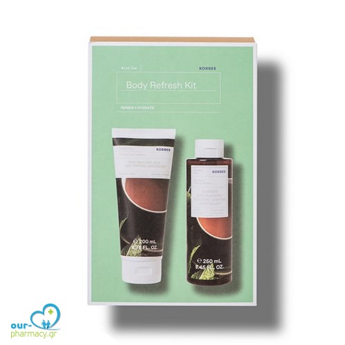 Korres Body Refresh Kit με Πράσινο Τσάι Ενυδατικό Γαλάκτωμα Σώματος, 200ml & Αφρόλουτρο, 250ml