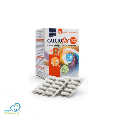 Intermed Calciofix 400 Συμπλήρωμα Διατροφής Ασβεστίου & Βιταμίνης D3, 90 tabs