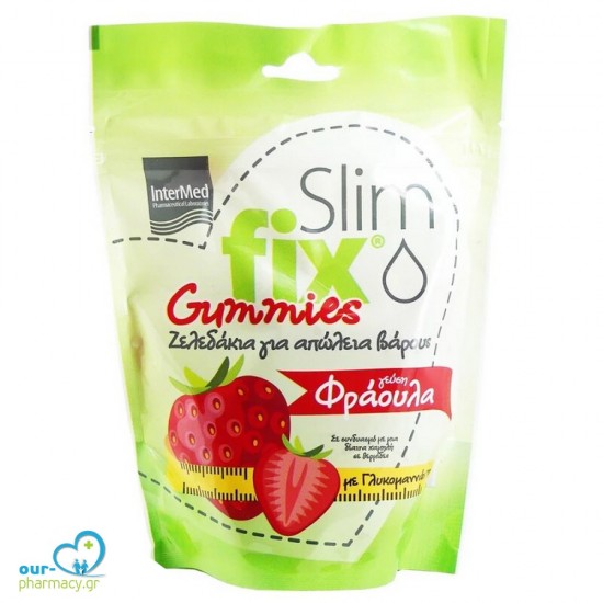 Intermed Slim fix Gummies 500mg Ζελεδάκια για την Απώλεια Βάρους με γλυκομαννάνη, με γεύση Φράουλα, 42 gummies -  5205152008965 - Αδυνάτισμα-Αποτοξίνωση-Κυτταρίτιδα