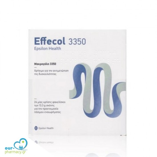 Epsilon Health Effecol 3350 Μακρογόλη για την αντιμετώπιση της δυσκοιλιότητας, 24 φακελίσκοι -  5213001490496 - Δυσκοιλιότητα