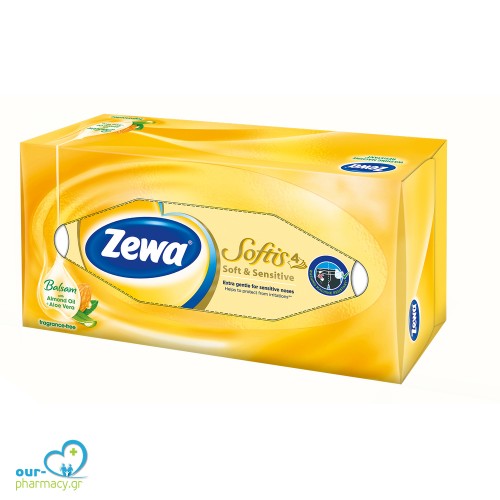 Zewa Softis Soft & Sensitive Επιτραπέζια Χαρτομάντηλα Τετράφυλλα, 80 τεμάχια