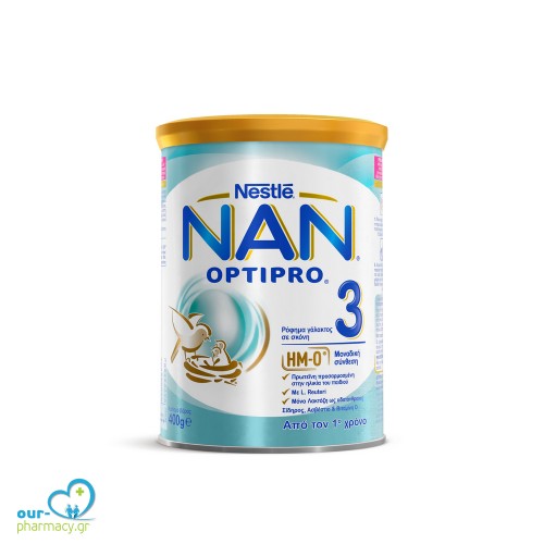 Nestle Nan Optipro 3 Ρόφημα Γάλακτος σε Σκόνη από τον 1ο Χρόνο, 400 gr